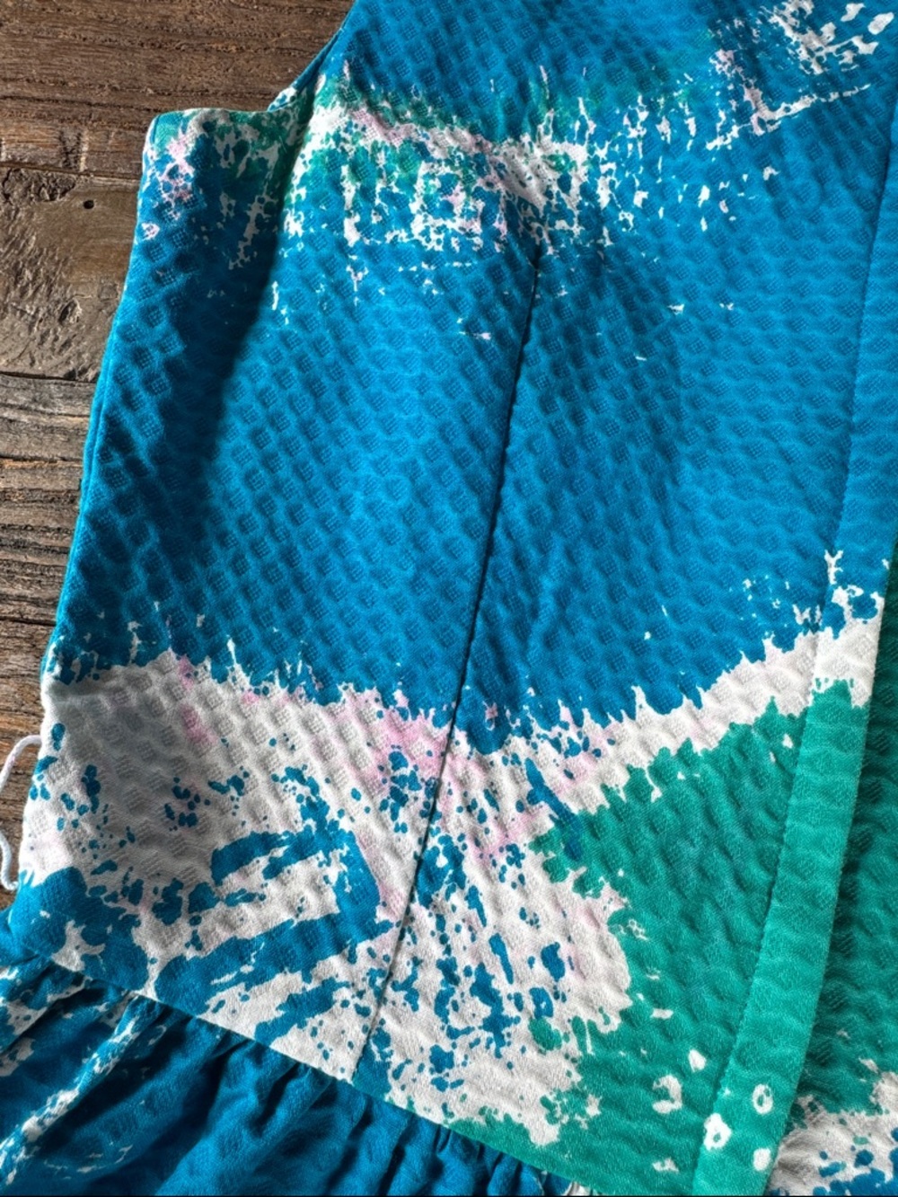 Malia of Honolulu vintage waffle bark cloth maxi Hawaiian sleeveless dress XS - Picture 8 of 10